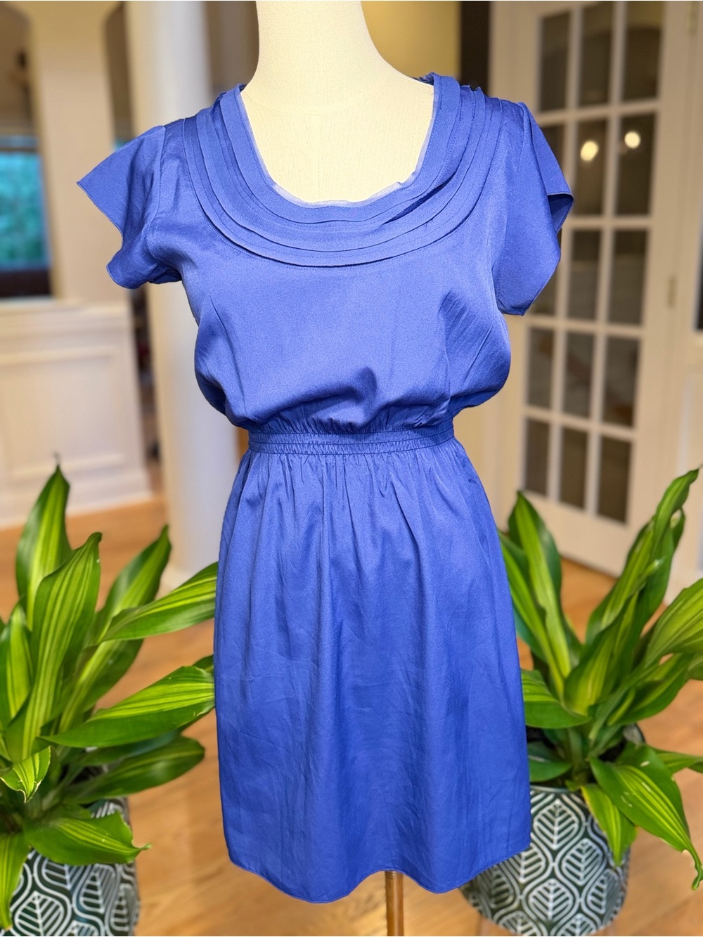 Banana Republic Classic Blue Mini Dress Petite 2010s Size 2 Petite (VGUC)
